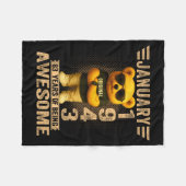 83 Year Old January 1943 Teddy Bear 83rd Birthday  Fleece Deken (Voorkant (Horizontaal))