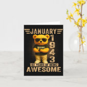 83 Year Old January 1943 Teddy Bear 83rd Birthday Kaart (Gele Bloem)