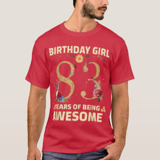 83 Years Old Gifts For Women 83rd Birthday Floral T-shirt