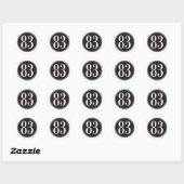 #83 Zwarte cirkel Ronde Sticker (Vel)