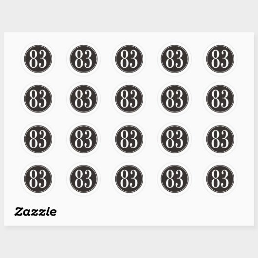#83 Zwarte cirkel Ronde Sticker (Vel)