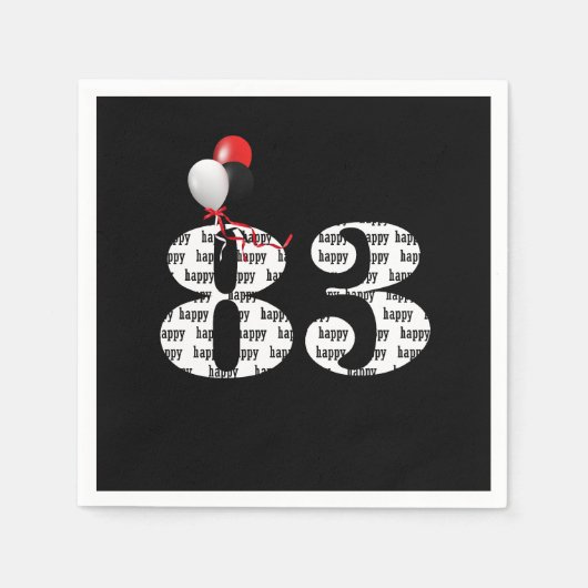 83e Birthday party ballonnen Servet (Voorkant)