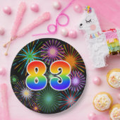 83e Evenement - Leuk, Kleurrijk, Vet, Regenboog 83 Papieren Bordje (Feest)