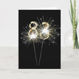 83e jaarsparklers op zwart kaart
