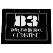 83e verjaardag ~ Art Deco geïnspireerd look "83" + Groot Cadeauzakje (Voorkant)