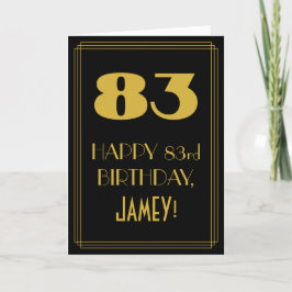 83e verjaardag ~ Art Deco geïnspireerd look "83" & Kaart