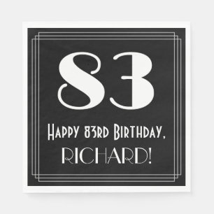 83e verjaardag ~ Art Deco geïnspireerd look "83",  Servet
