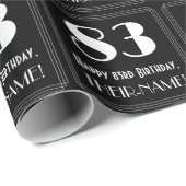 83e verjaardag - Art Deco geïnspireerde look "83", Cadeaupapier (Rol Hoek)