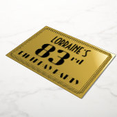 83e verjaardag: Art Deco Kijk "83" en naam Folie Uitnodiging (Gedraaid)