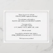 83e verjaardag: Art Deco Kijk "83" en naam Folie Uitnodiging (Achterkant)