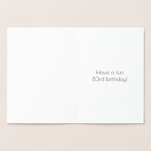 83e verjaardag ~ Art Deco stijl "83" & aangepaste  Folie Kaarten (Binnen)