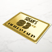 83e verjaardag — Art Deco Style "83" en naam Folie Uitnodiging (Gedraaid)