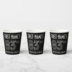 83e verjaardag: Art Deco Style + aangepaste naam Papieren Bekers