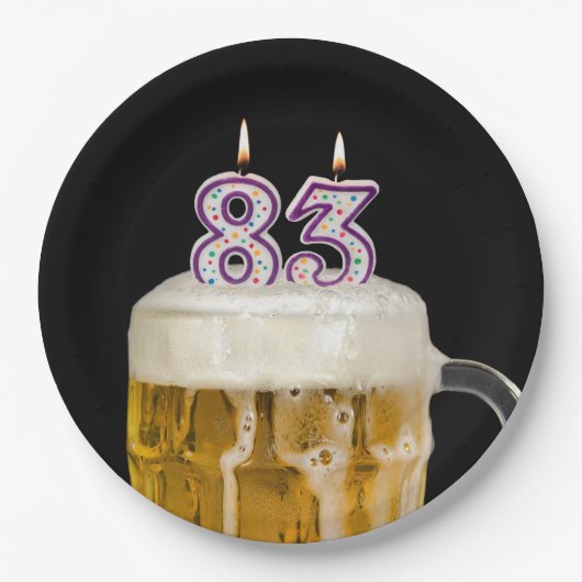 83e verjaardag bier op zwart Bord (Voorkant)