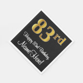 83e verjaardag ~ Elegante luxe faux gouden look # Servet (Hoek)