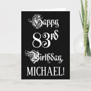 83e verjaardag: Fancy, elegant script + aangepaste Kaart