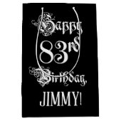 83e verjaardag: Fancy, elegant script + aangepaste Medium Cadeauzakje (Voorkant)