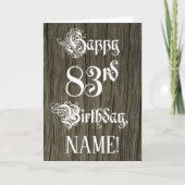 83e verjaardag: Fancy, elegante tekst; Faux Hood l Kaart (Voorkant)