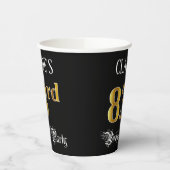 83e verjaardag — Fancy script, Faux Gold look Papieren Bekers (Links)