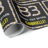 83e verjaardag: Floral Flowers Number, Custom Name Cadeaupapier (Rol Hoek)