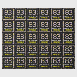 83e verjaardag: Floral Flowers Number, Custom Name Cadeaupapier