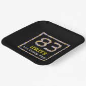 83e verjaardag: Floral Flowers Number, Custom Name Papieren Bordje (Gebogen)