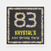 83e verjaardag: Floral Flowers Number, Custom Name Servet (Voorkant)