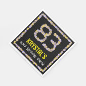 83e verjaardag: Floral Flowers Number, Custom Name Servet (Hoek)