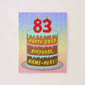 83e verjaardag: Fun Cake and Candles + Custom Name Legpuzzel (Verticaal)
