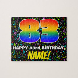 83e verjaardag — Fun, Colorful Music Symbols & "83 Legpuzzel