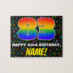 83e verjaardag — Fun, Colorful Music Symbols & "83 Legpuzzel