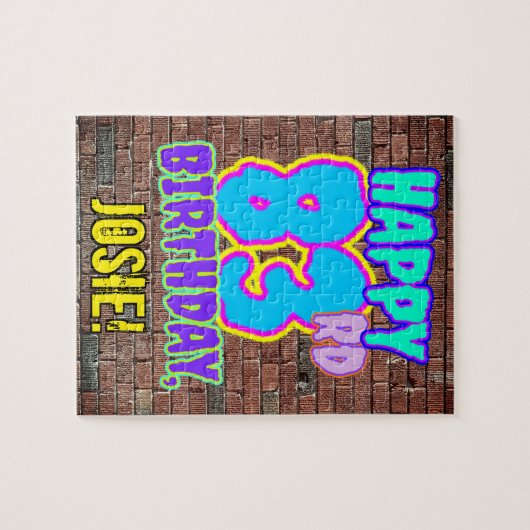 83e verjaardag ~ Fun, geïnspireerde Urban Graffiti Legpuzzel (Horizontaal)