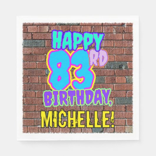 83e verjaardag ~ Fun, geïnspireerde Urban Graffiti Servet (Voorkant)