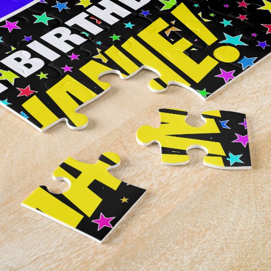 83e verjaardag — Fun, kleurrijk Star Field Pattern Legpuzzel (Zijkant)