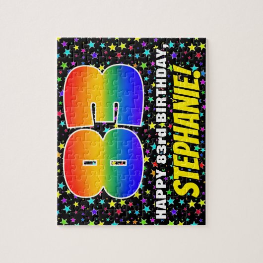 83e verjaardag — Fun, kleurrijk Star Field Pattern Legpuzzel (Verticaal)