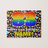 83e verjaardag - Fun, liefhebbende hartvormen + "8 Legpuzzel (Horizontaal)