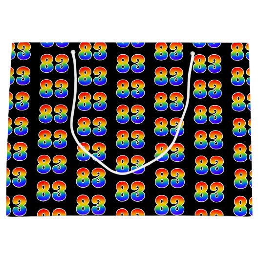 83e verjaardag: Fun Rainbow Event Number 83 Patter Groot Cadeauzakje (Voorkant)