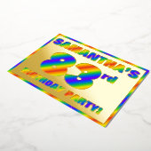 83e verjaardag - Fun, regenboogspectrum "83" Folie Uitnodiging (Gedraaid)