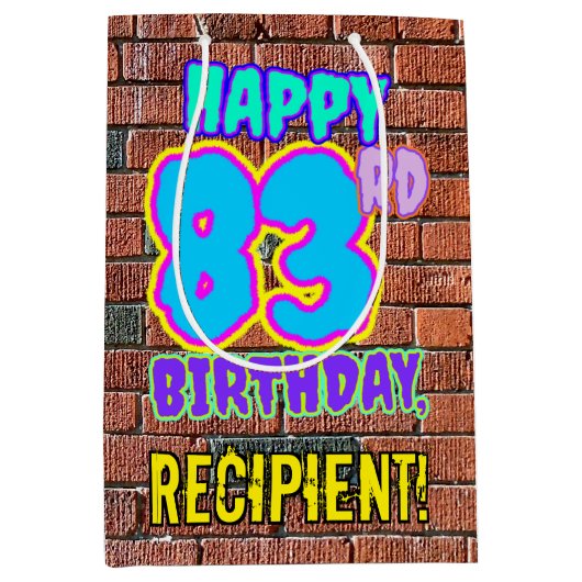 83e verjaardag: Fun, Urban Graffiti geïnspireerd K Medium Cadeauzakje (Voorkant)