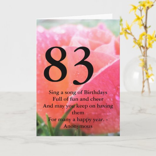 83e verjaardag kaart (Gele Bloem)