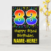 83e verjaardag: kleurrijke muzieksymbolen + Rainbo Kaart (Gele Bloem)