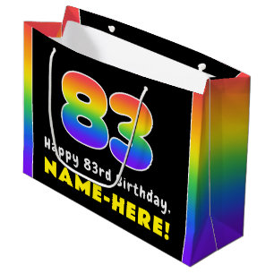 83e verjaardag: kleurrijke regenboog # 83, Naam va Groot Cadeauzakje