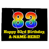 83e verjaardag ~ Leuk, Kleurrijk, Levendig, Regenb Groot Cadeauzakje (Achterkant)