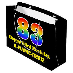 83e verjaardag ~ Leuk, Kleurrijk, Levendig, Regenb Groot Cadeauzakje