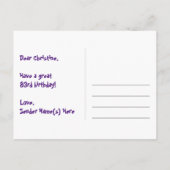 83e verjaardag – Leuke vuurwerkpatroon + Regenboog Briefkaart (Achterkant)