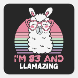 83e verjaardag Llamazing Llama 83-jarige verjaarda Vierkante Sticker