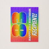 83e verjaardag — Meerkleurig regenboogpatroon "83" Legpuzzel (Verticaal)