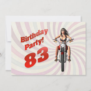 83e verjaardag met een meisje op een motorfiets kaart