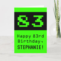 83e verjaardag: Nerdy / Geeky stijl "83" en naam