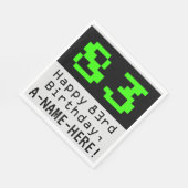 83e verjaardag - Nerdy / Geeky Style "83" & naam Servet (Hoek)